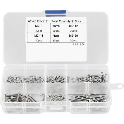 Kit De Vis M2, Offrant Une Résistance En Acier Inoxydable 304, Douille Hexagonale, Rangement Pratique Pour Les Fixations De Construction Industrielle