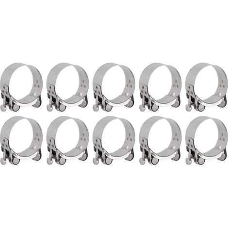 Colliers De Serrage En Acier Inoxydable 201, 10 Pièces, Renforcés, Aspect Noyau Complet, Galvanisés, Pour L'Industrie Automobile, 40-43mm