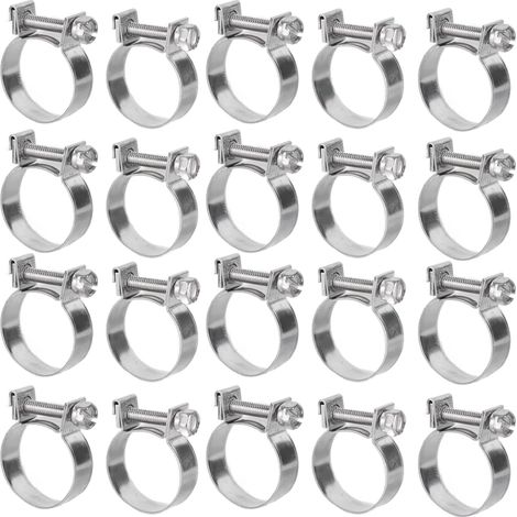 Mini Collier De Serrage À Vis En Acier Inoxydable, 20 Pièces, Pour Véhicule Automobile, Pétrochimique, Pharmaceutique, 20-22mm