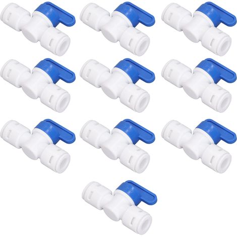 Robinet À Bille D'Arrêt En Ligne, 3/8 Pouces De Diamètre Extérieur, Raccords À Connexion Rapide Pour Purificateur D'Eau, Système Rodi, 10 Pièces
