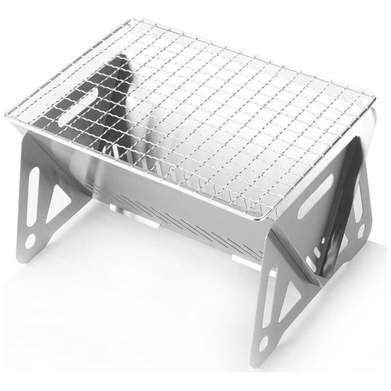 Taishengda Neuer Klappbarer Edelstahlgrill - Tragbarer Holzkohlegrill Für Den Heim- Und Outdoor-gebrauch - Klappgrill Mittlerer Größe (mit Grillrost)