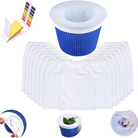 Accessoire Pour Piscine – Chaussettes De Natation Filtrantes Réutilisables, Ultra-extensibles Et Pré-filtrantes Pour Capturer Pollen, Feuilles, Cheveux, Huile Et Insectes (15 Pièces)