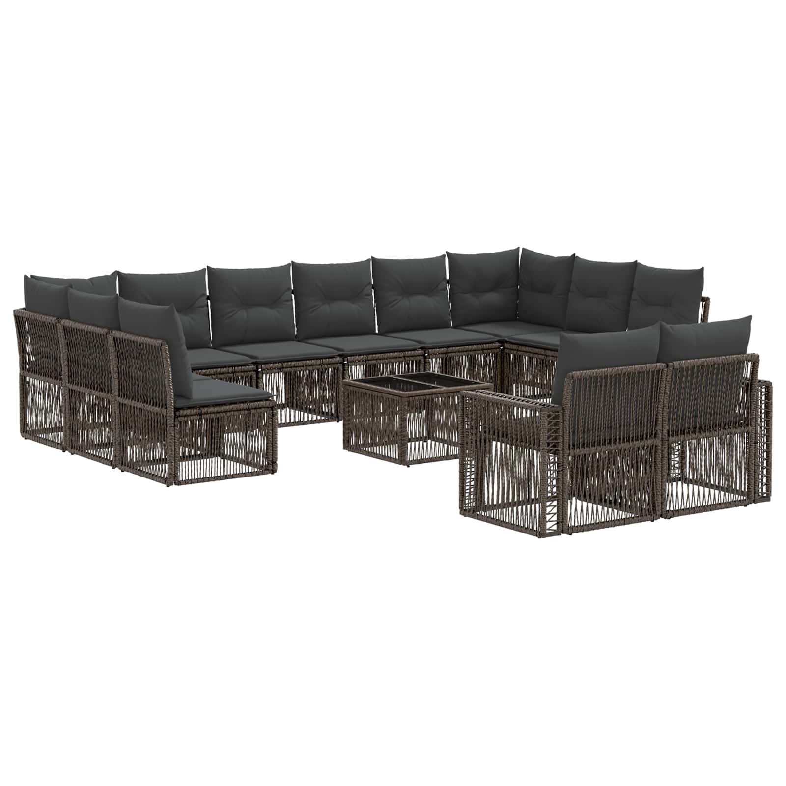 Gartensofa-set 13 Stk. 12-sitzer Grau Und Dunkelgrau Vidaxl