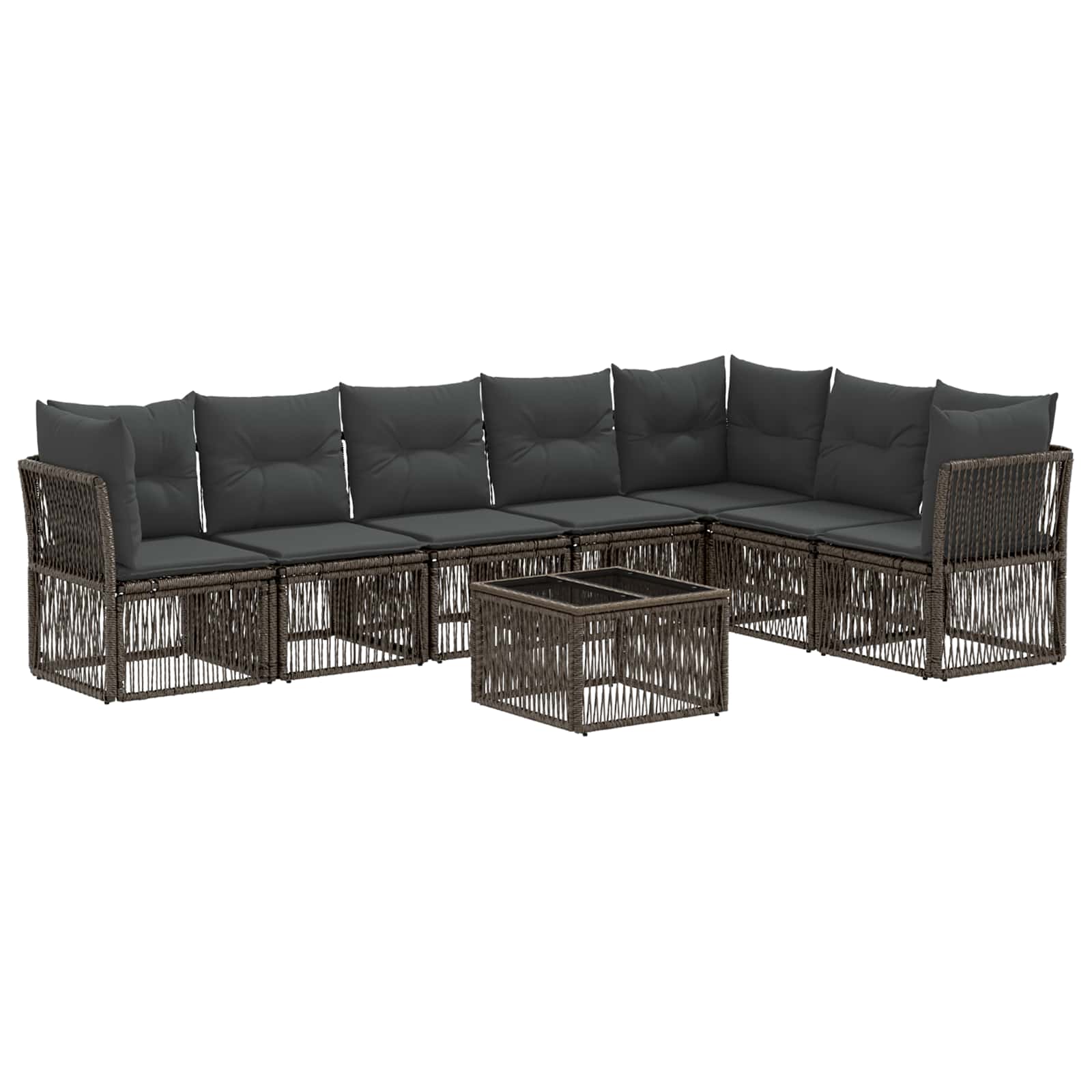 Gartensofa-set 8 Stk. 7-sitzer Grau Poly-rattan Vidaxl
