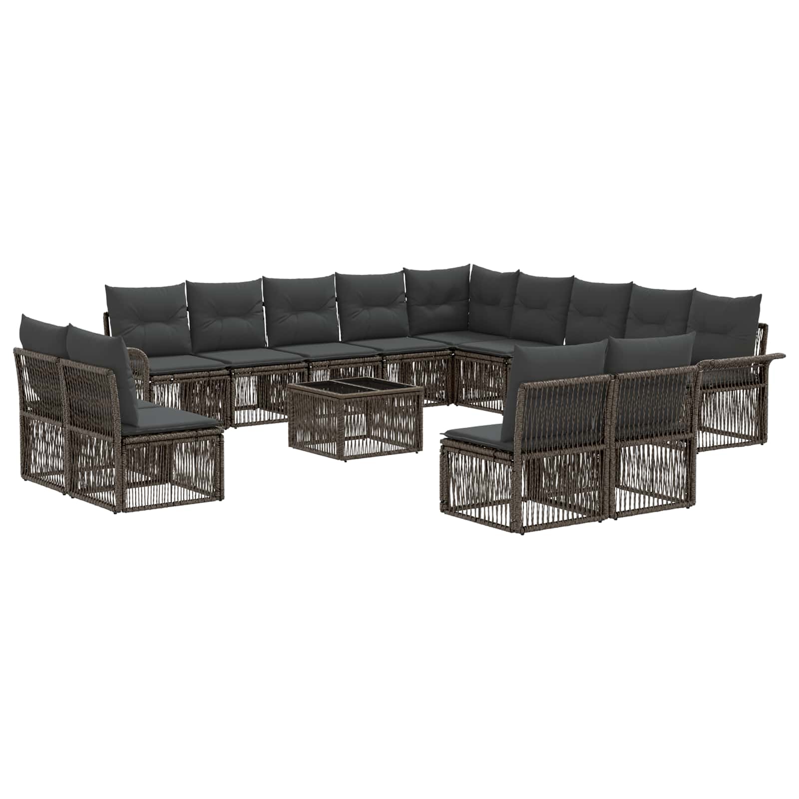 Gartensofa-set 14 Stk. 13-sitzer Grau Poly-rattan Vidaxl