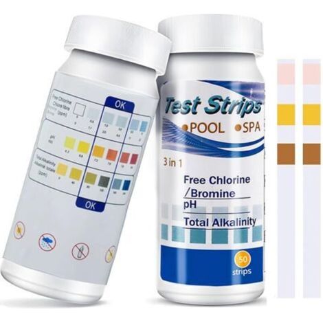 50 Bandelette Piscine, Bandelettes Test, 3 En 1 Pour Piscine, Chlore Et Ph, Bandelettes De Test 3 En 1 Pour Spa, Ph Et Chlore Résiduel Ci, Testeur Chimique Précis