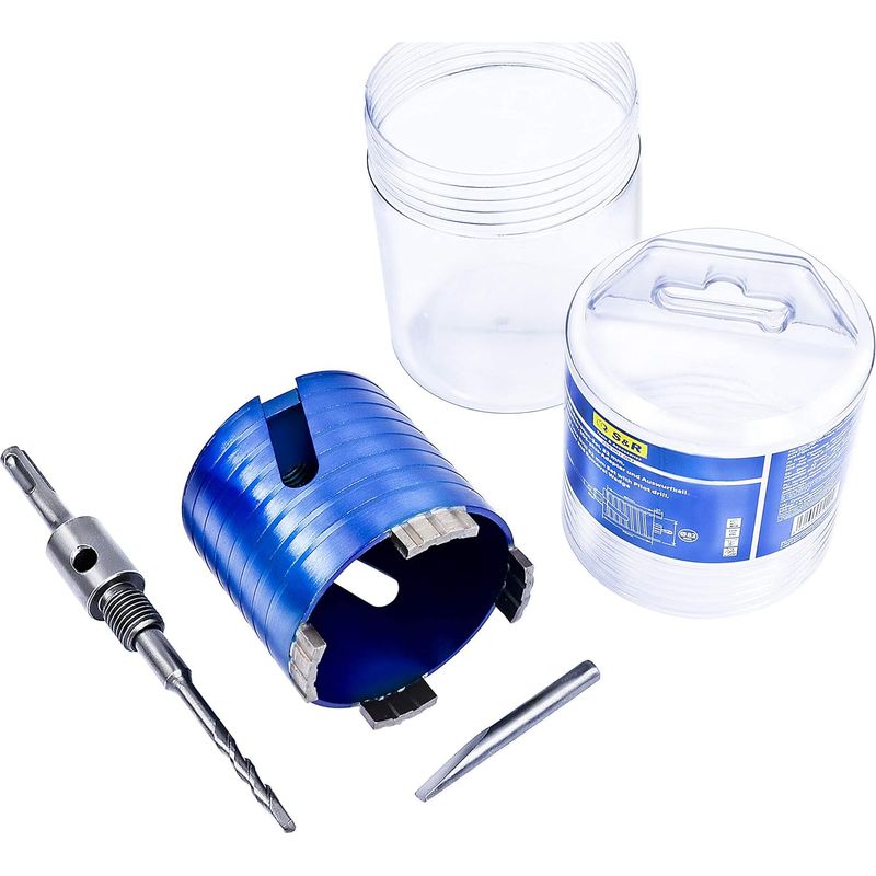 Betonlochsäge Mit Diamantspitze + M16 Sds-plus Adapter + 8 X 120 Mm Bohrer + Ausziehblock (68 Mm)