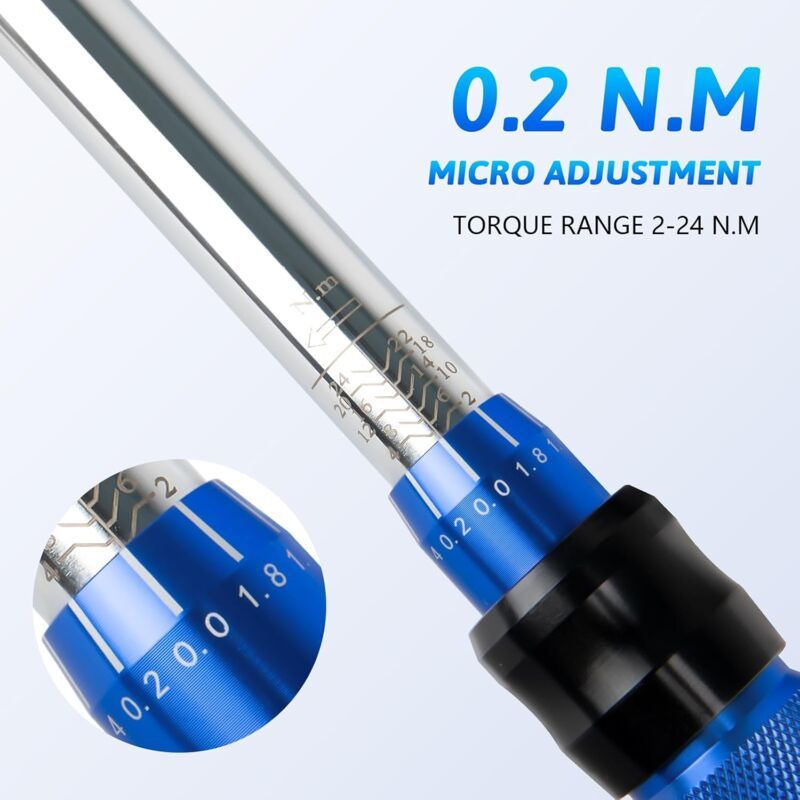 Choyclit 2–24 Nm Drehmomentschlüssel Mit 1/4 Zoll Antrieb, Voreingestellter Schnellverschluss-mini-drehmomentschlüssel, Tragbar Für Heim-, Fahrrad- Und Autoreparaturen.