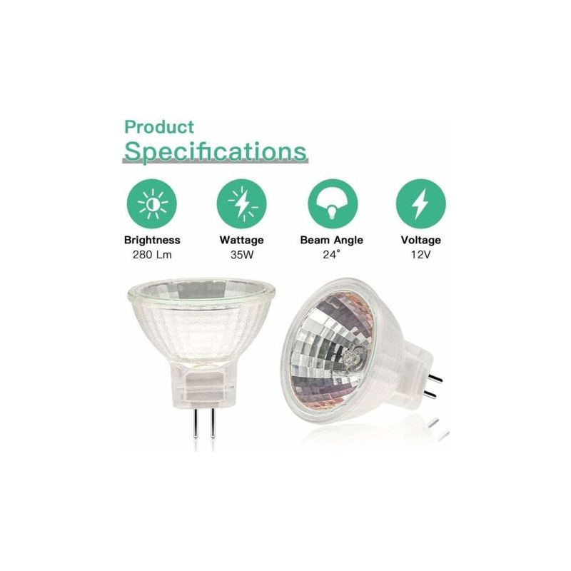 Mr11-halogenlampen (12er-pack), Gu5.3-halogenlampe 12 V 35 W, Mr11 Gu5.3-glasabdeckung Für Deckenleuchten, 2-pin-halogenlampe, 2700 K Warmweiß