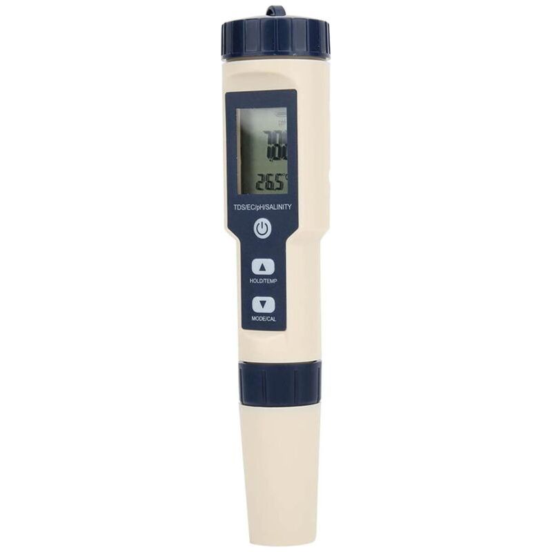 Tragbares Digitales Wasserqualitätsmessgerät Mit 5 Funktionen (ph-wert, Salzgehalt, Temperatur, Tds, Ec) Für Garten, Haushalt Und Labor.