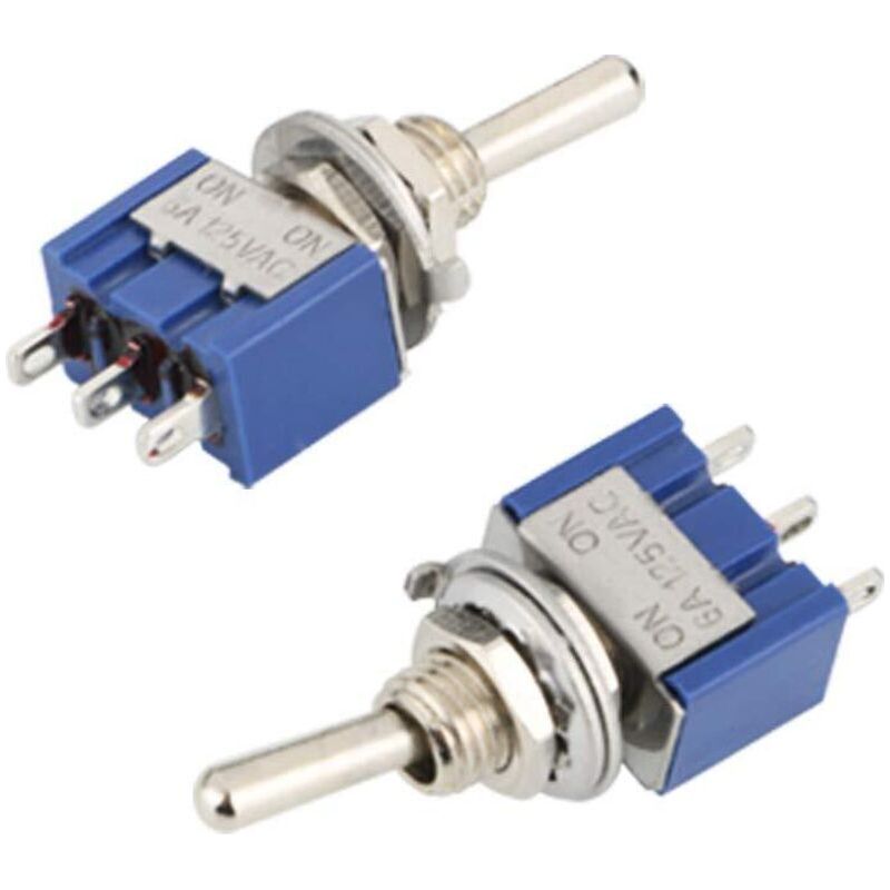 15er-pack Wippschalter, Mini-wippschalter, Spdt 3-poliger 2-positionen-wippschalter Mit Selbstverriegelung, 125 V Ac 6 A Für Kfz-teile (blau)