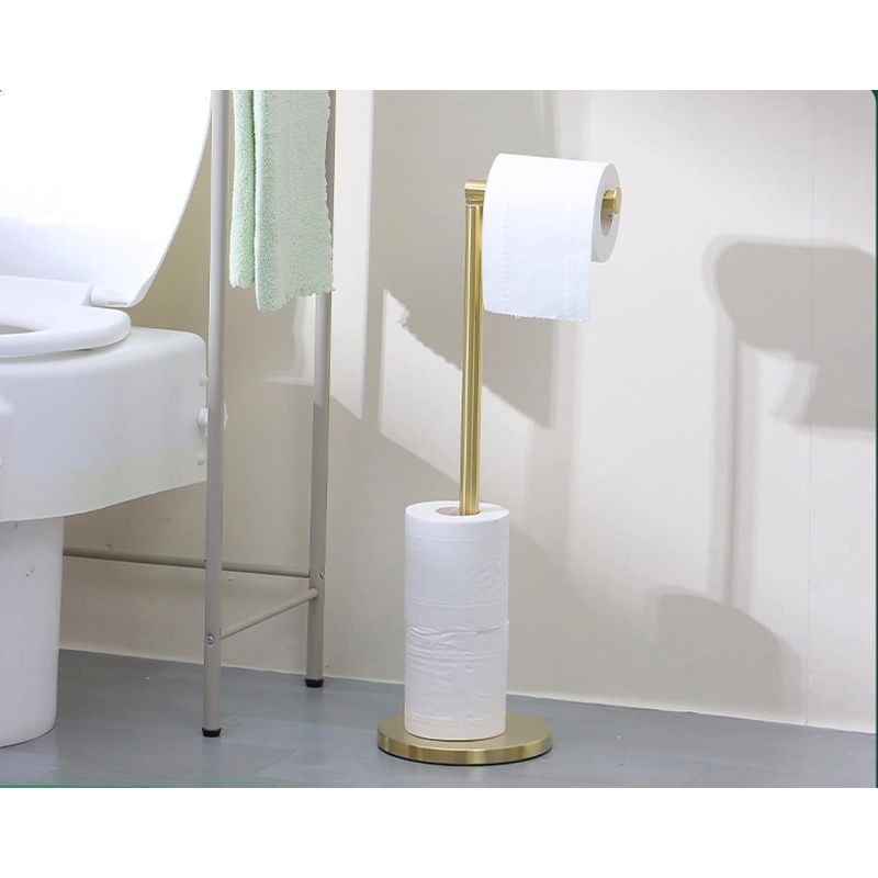 Freistehender Toilettenpapierhalter Aus Edelstahl Für 5 Rollen, Mit Stabilem Sockel, Rostfrei, 15 X 56 Cm, Gold.