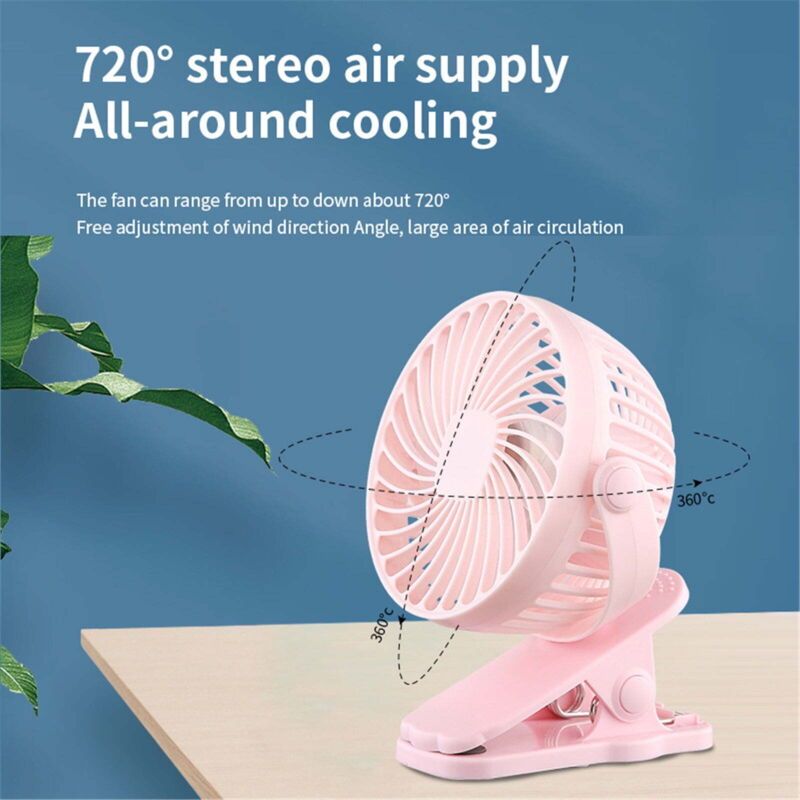 Kleiner Und Leiser 6-zoll-clipventilator Mit 3 Geschwindigkeitsstufen Und Starkem Luftstrom Dank Usb-anschluss.