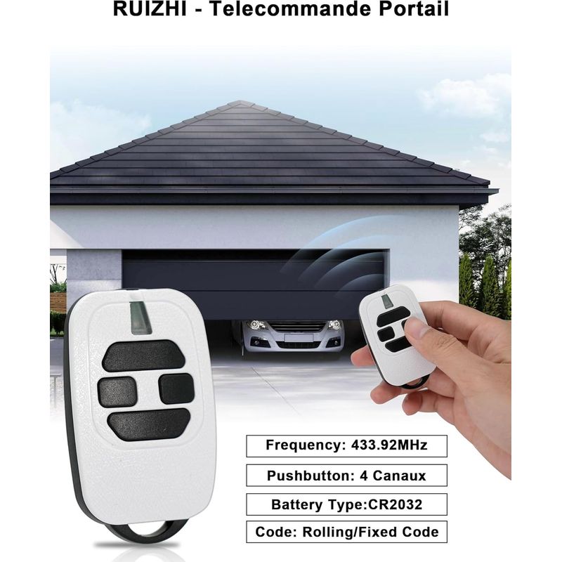 433,92 Mhz Garagentor-fernbedienung, Kompatibel Mit Gti4, Gti2, Gt2/4, Mio Tr2/4, Mio Tr2n/4n, 4-kanal-garagentor-fernbedienung, Signalton (3er-pack)