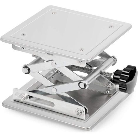 Labor-hebetisch, Hebeplattform, Edelstahl, 200 X 200 Mm, Verstellbare Hubhöhe Von 85 Bis 280 Mm, Maximale Tragfähigkeit 15 Kg