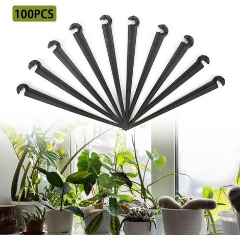 100er-pack Tropfbewässerungsrohrhalterungen, Tropfbewässerungsrohrwinkel, Bodenanker Für 4/7 Zoll Tropfbewässerungsrohre.