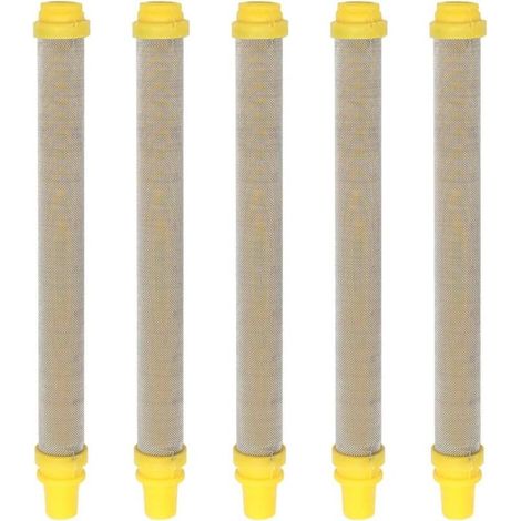 Lntyq 5 Stück 100 Mesh Edelstahl Airless Spritzpistolenfilter Für Wagner Airless Farbspritzpistole, 100 Mm (gelb)