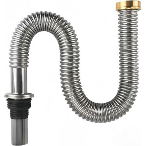 Spülbeckenablaufschlauch, Flexibler Küchensiphon, Hitzebeständiger Edelstahl-spülbeckenablaufschlauch, Flexibler Spülbeckenablaufschlauch (60 Cm)