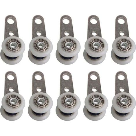 Set Mit 10 Rollen Für Fenstertüren Oder Schiebetüren – Metall Und Kunststoff – 4,5 X 1,9 Cm