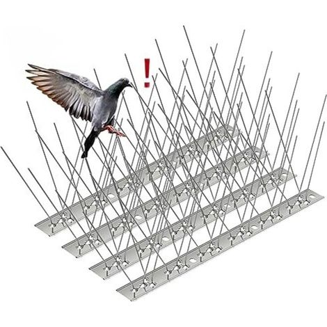 1 Meter Lange Taubenabwehrpfosten Aus Edelstahl, 4er-pack, Wehrt Tauben, Krähen, Spatzen Und Katzen Ab, Tierfreundliche Vogelabwehr.