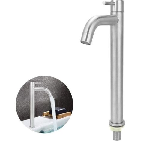 Einzelarmatur, Edelstahl, Kaltwasser, Waschtischarmatur, Waschbecken
