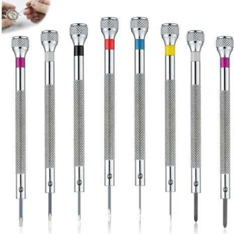 Lntyq 8-teiliges Präzisionsschraubendreher-set 0,6–1,6 Mm, Uhrenschraubendreher Für Reparaturen, Uhrenschraubendreher, Brillenschraubendreher, Uhrmacher-reparaturwerkzeug, Mini-schraubendreher Für Bri