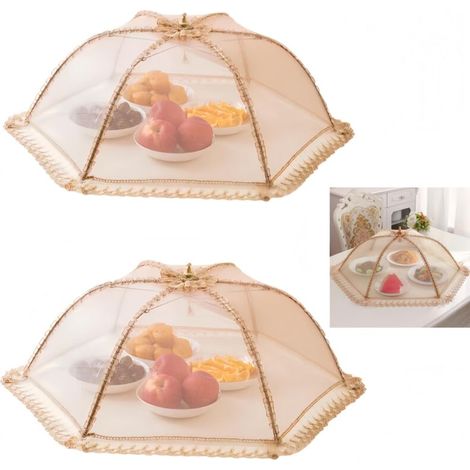 Set Mit 2 Hochwertigen, Faltbaren Moskitonetzen Aus Netzgewebe Für Den Außenbereich, Küche, Garten, Partys, Grillen (2 Stück, 70 X 70 Cm)