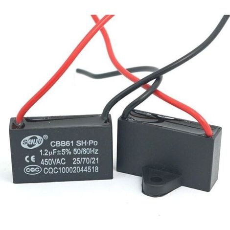 2er-pack Cbb61 Kondensatoren 1,5 Μf 450 V Ac 50/60 Hz – 95 Mm Anschlusskabel – Für Deckenventilatoren Und Klimaanlagen – Kondensator 1