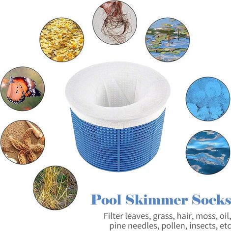 Chaussettes D'Écumage De Piscine, 15 Pièces, Paniers Filtrants, Économiseurs De Maille Pour Piscines Creusées Et Hors Sol