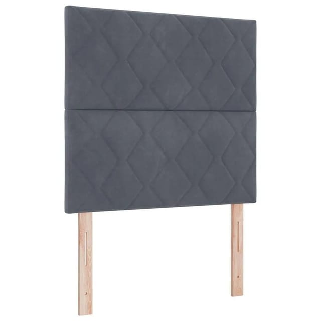Led Kopfteil Mit Led -streifenleuchten Dunkelgrau 90 Cm Samt Vidaxl