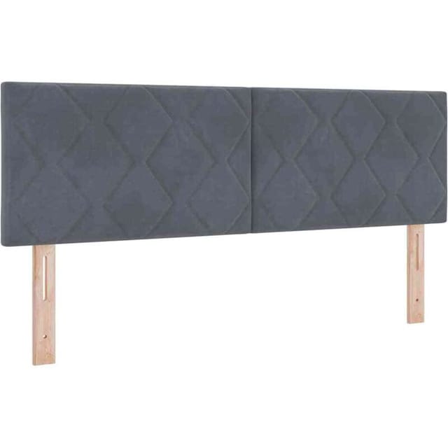 Led Kopfteil Mit Led -streifenleuchten Dunkelgrau 144 Cm Samt Vidaxl