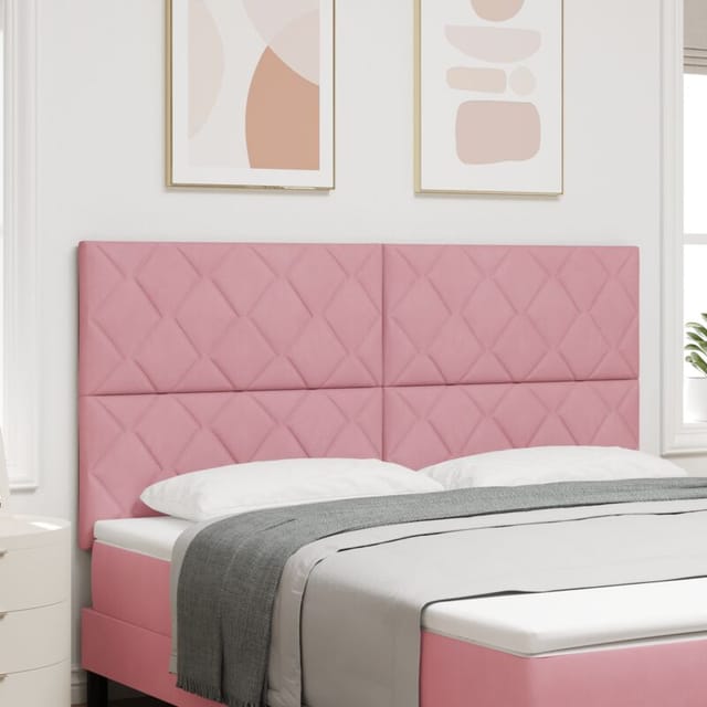 Led Kopfteil Mit Led -streifenleuchten Rosa 180 Cm Samt Vidaxl
