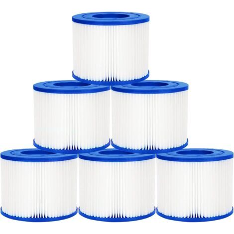 Lot De 6 Filtres De Type Vi Pour Spa, Filtre Vi Cartouche Pour Bestway Lay-z-spa, Filtre Piscine Filtre De Spa Et De Bain À Remous Type Vi Pour Miami, Monaco, Vegas, 58323, Palm Springs, Paris