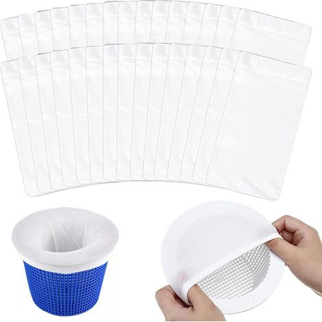 30 Pièce Chaussette Skimmer Piscine - Prefiltre Skimmer Piscine Pool Skimmer Socks Réutilisable Chaussette Filtre Piscine Chaussettes Pour Écumoire De Piscine Le Pollen Et L'Écume Filtres De Piscine