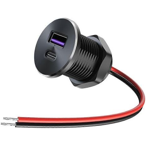 Versenkte 12v Usb-buchse, 30w Typ-c Pd & 18w Qc3.0 Schnellladegerät, Aus Aluminium Gefertigt, Für Wohnmobile, Wohnwagen, Lkws Und Boote.