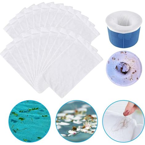 Lot De 20 Chaussettes Pour Skimmer De Piscine - Réutilisables - Chaussettes Filtrantes - Chaussettes De Piscine En Nylon - Filet De Skimmer - Chaussettes Pour Piscine - Filtre - Panier