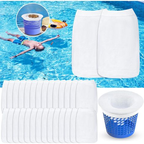 30 Pièce Chaussette Skimmer Piscine,maille Ultra Fine,nylon Élastiqu Pool Skimmer Socks Pour,réutilisable Chaussette Filtre Piscine Protégez La Piscine Propre,feuilles,écume