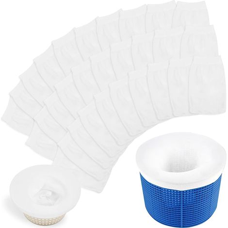 Chaussettes De Skimmer De Piscine, 30 Pièces Chaussette Filtre Piscine Filtre Skimmer Piscine Nylon Élastique Réutilisable Pool Skimmer Socks Pour Peuvent Emprisonner Pollen, Feuilles, Cheveux