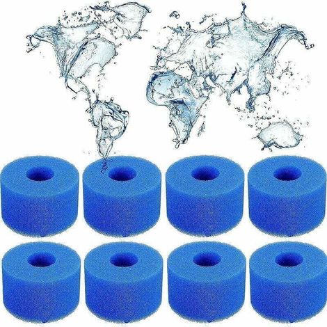 Lyercw - Lot De 8 Filtres En Mousse De Type S1, Spa Pour Intex S1, Réutilisables, Pour Piscine De Type S1, Pour Piscine, Aquarium, Spa.,--