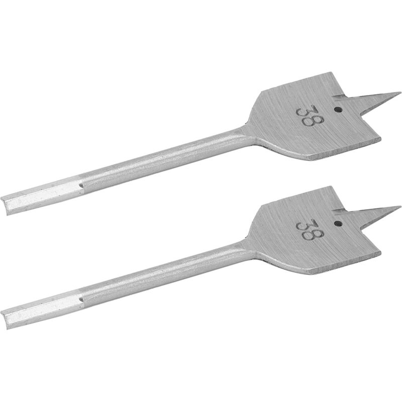 Set Mit 2 Flachbohrern Aus Hochkohlenstoffhaltigem Stahl Für Holzbohrungen, 38 Mm Bohrwerkzeug