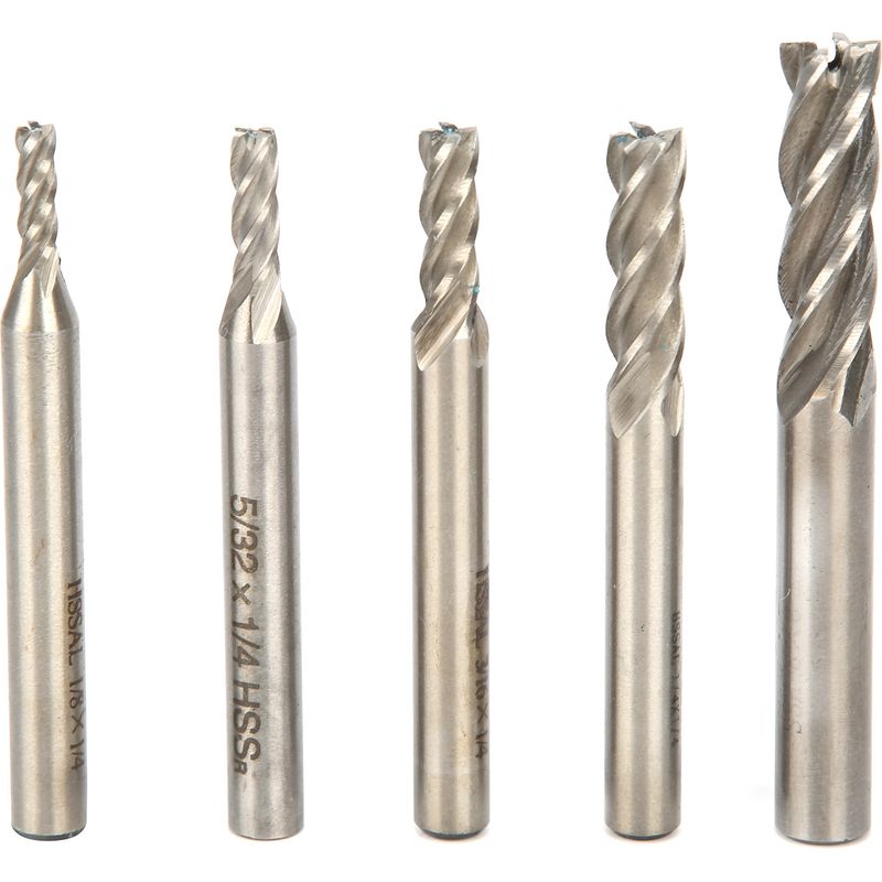 Set Mit 5 Professionellen Hss-fräsern Für Cnc-gravur Und -fräsen, Präzisionszubehör.