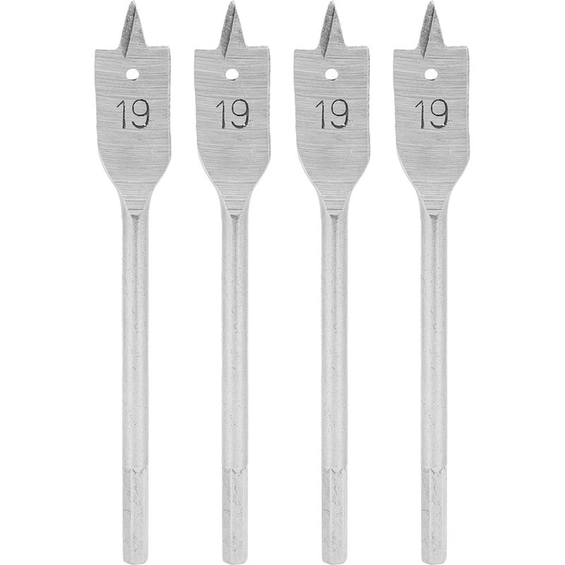 Set Mit 4 Flachen Holzbohrern Aus Hochkohlenstoffhaltigem Stahl, 19 Mm, Handbohrer