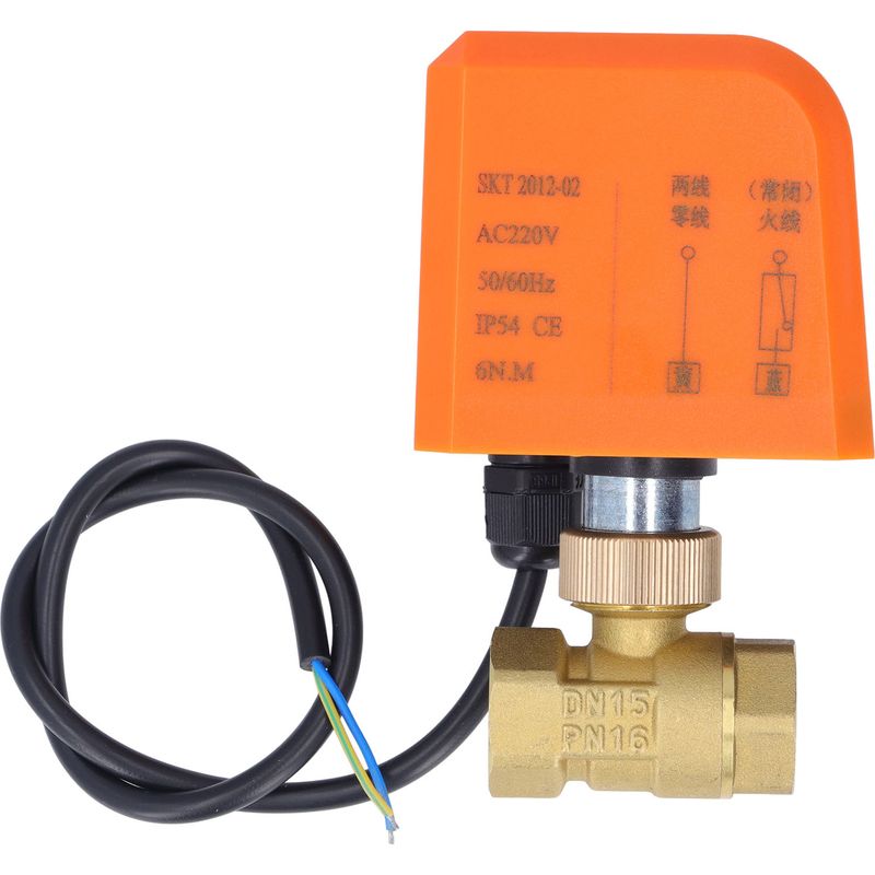 Motorisiertes 2-draht-kugelventil, 2-wege, Normalerweise Geschlossen, Dn15, Messing, Abs, Synchronmotor, 220 V Wechselstrom