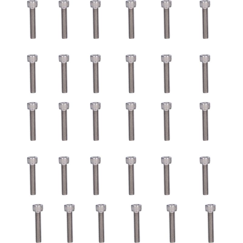 Packung Mit 30 M6-innensechskantschrauben Aus Edelstahl 304 A2-70, 30 Mm Länge, Gemäß Din 912