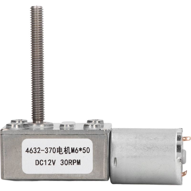 30 U/min Dc12v Schneckengetriebemotor, Selbsthemmend, Hohes Drehmoment, M6x50mm Welle, Ideal Für Mechanische Projekte