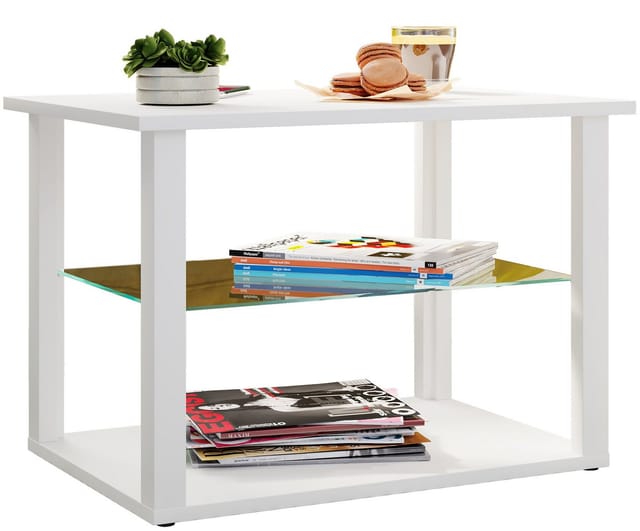 Holz Sofatisch Couchtisch Glas Wanilo M