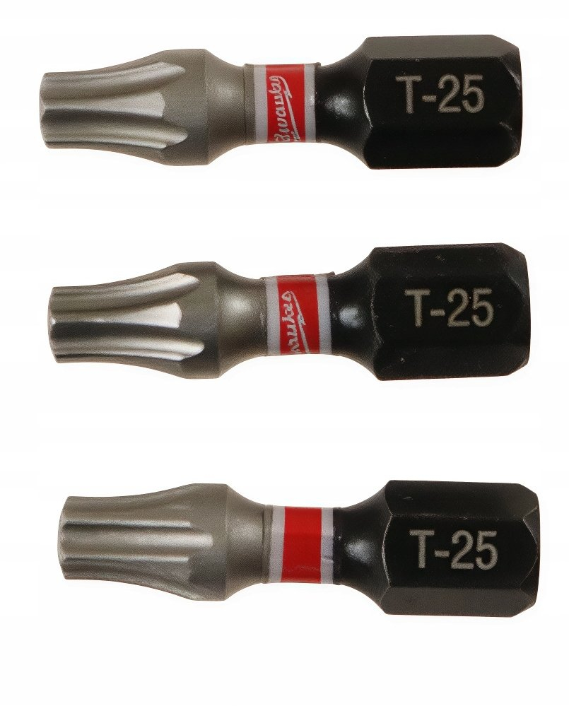 Schraubbit Milwaukee T25 25mm 3er Pack Schlagfest Gehärtet