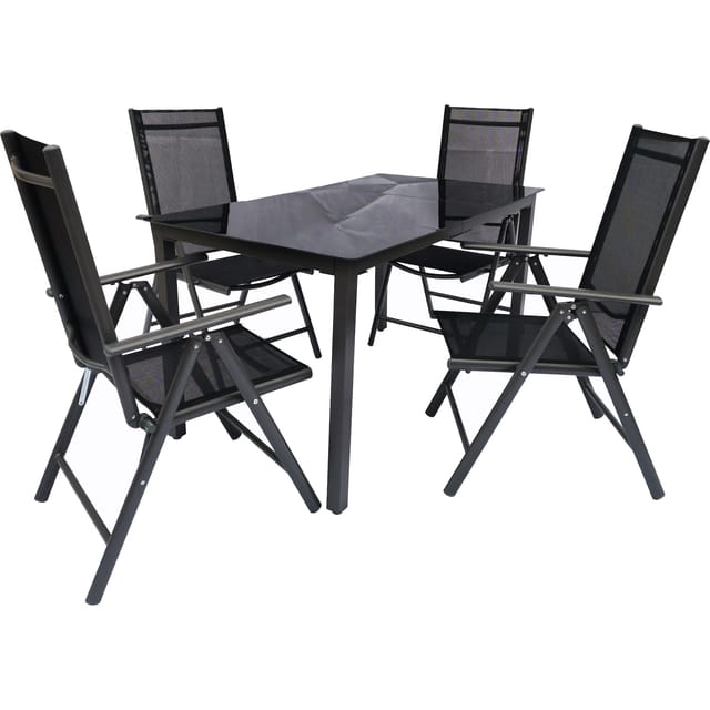 Vcm - 5 Tlg. Alu Gartenset Sitzgruppe 140sw