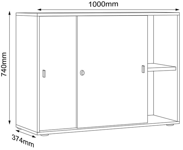 Vcm - Büroschrank Schiebetüren Salia 2fach 100
