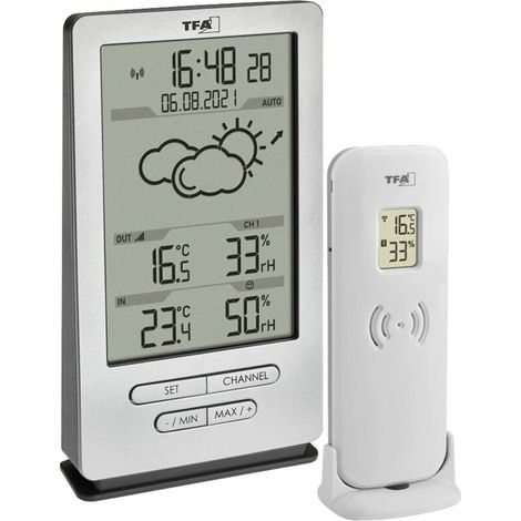Xena Drahtlose Wetterstation – 12- Bis 24-stunden-wettervorhersage – Innen-/außentemperatur – Luftfeuchtigkeit – Komfortanzeige – Tfa Dostmann